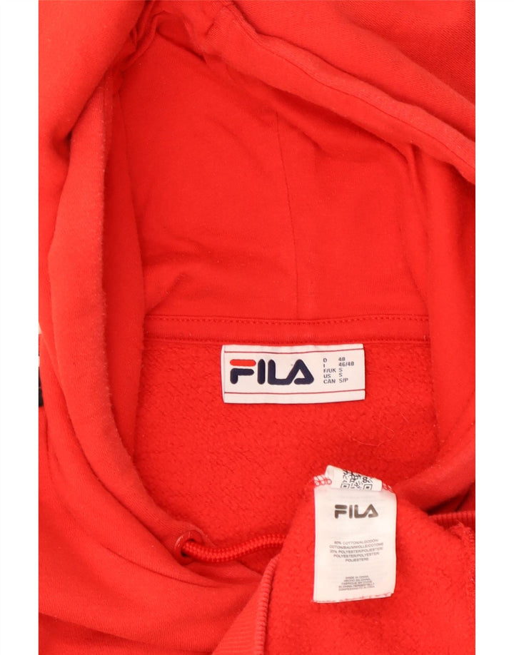 FILA Pull à capuche graphique pour homme en coton color block Rouge Taille S