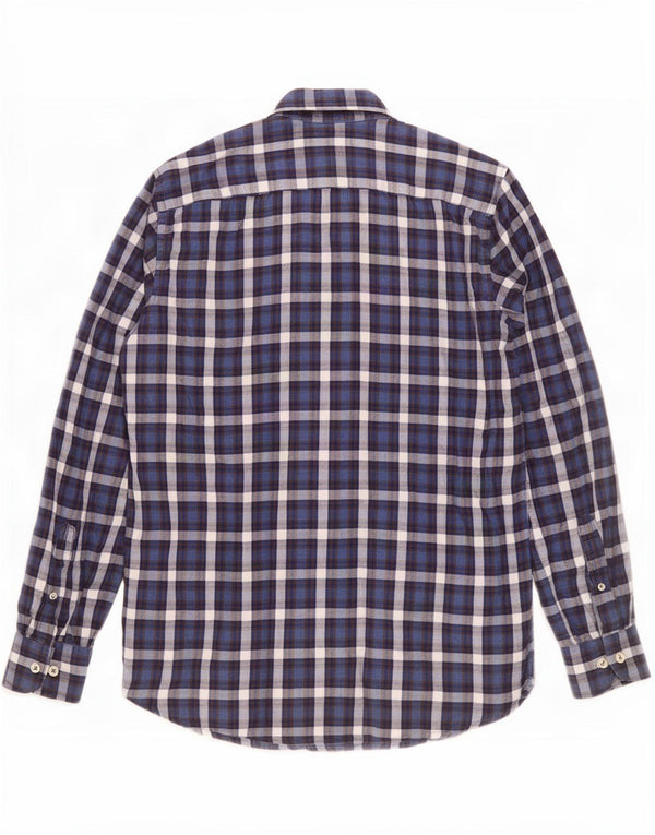 Carrera Chemise Regular Fit en Flanelle Homme Bleu Marine à Carreaux en Coton