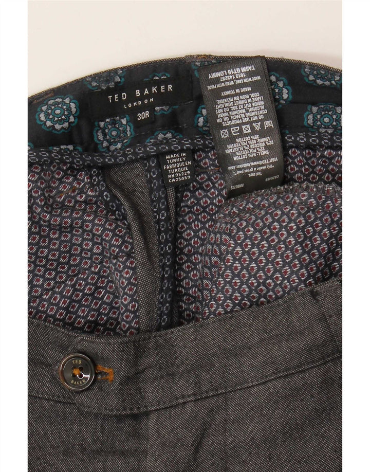 Ted Baker Pantalon de Costume Slim Homme W30 L32 Gris Moucheté Coton