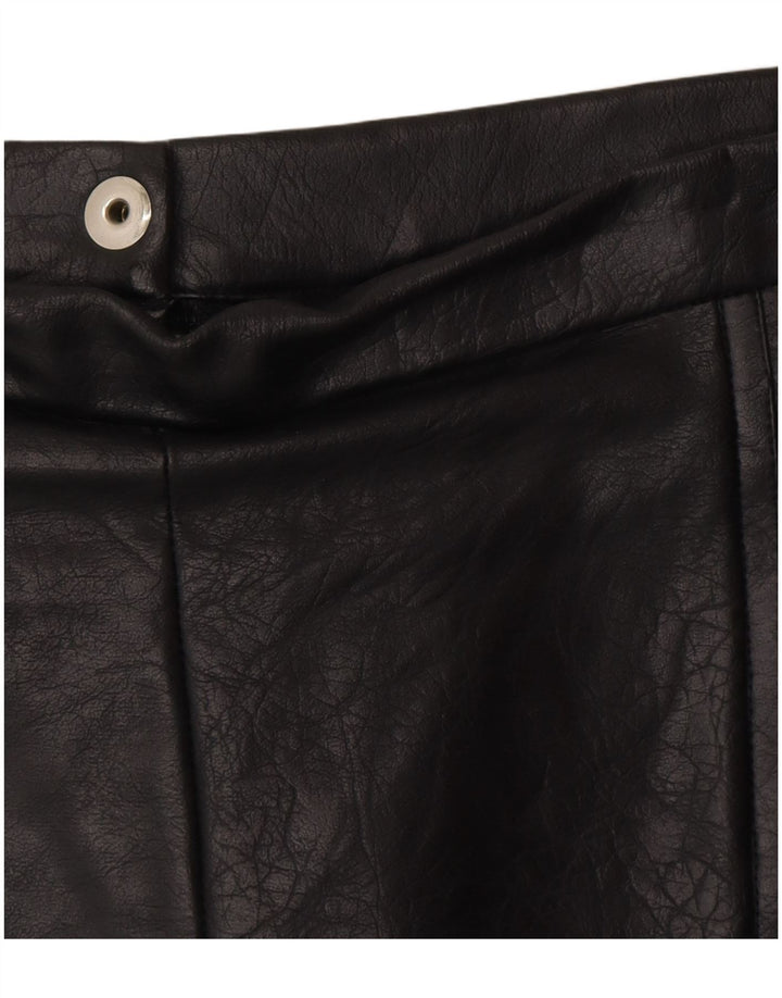 VINTAGE Jupe en cuir femme W28 Cuir noir moyen