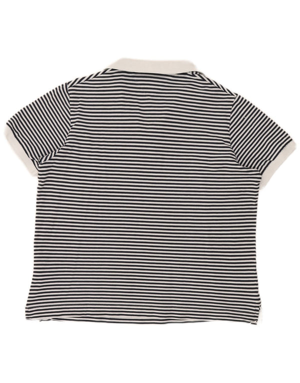 TOMMY HILFIGER Polo Femme UK 20 2XL Bleu Marine Rayé Nautique