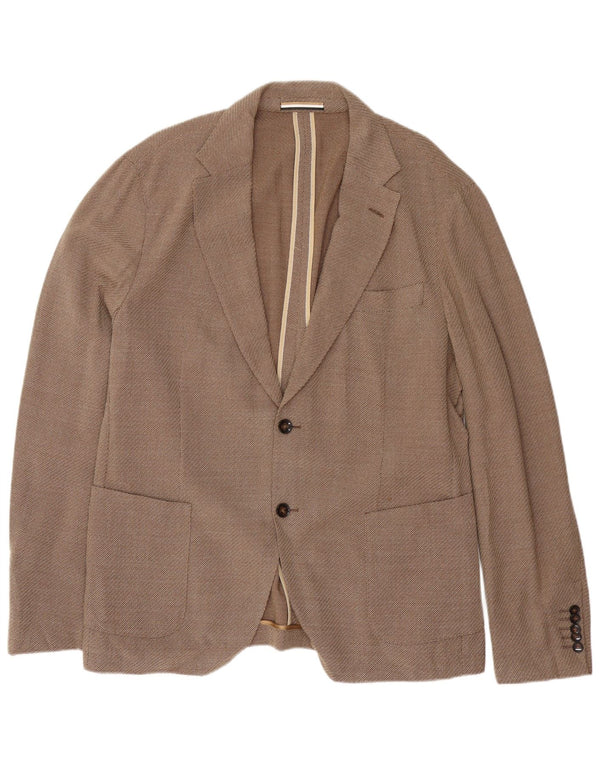 Hugo Boss Veste blazer coupe slim à 2 boutons pour homme EU 56 3XL Marron laine vierge