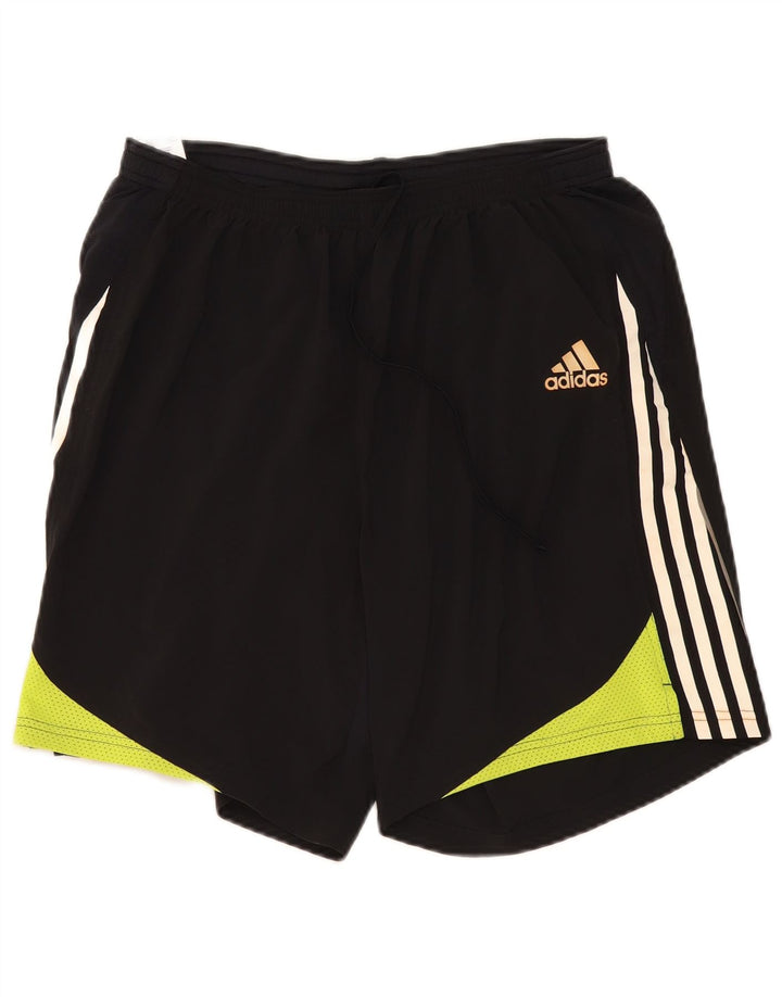 Adidas Short de sport pour homme Large Noir Colorblock Polyester