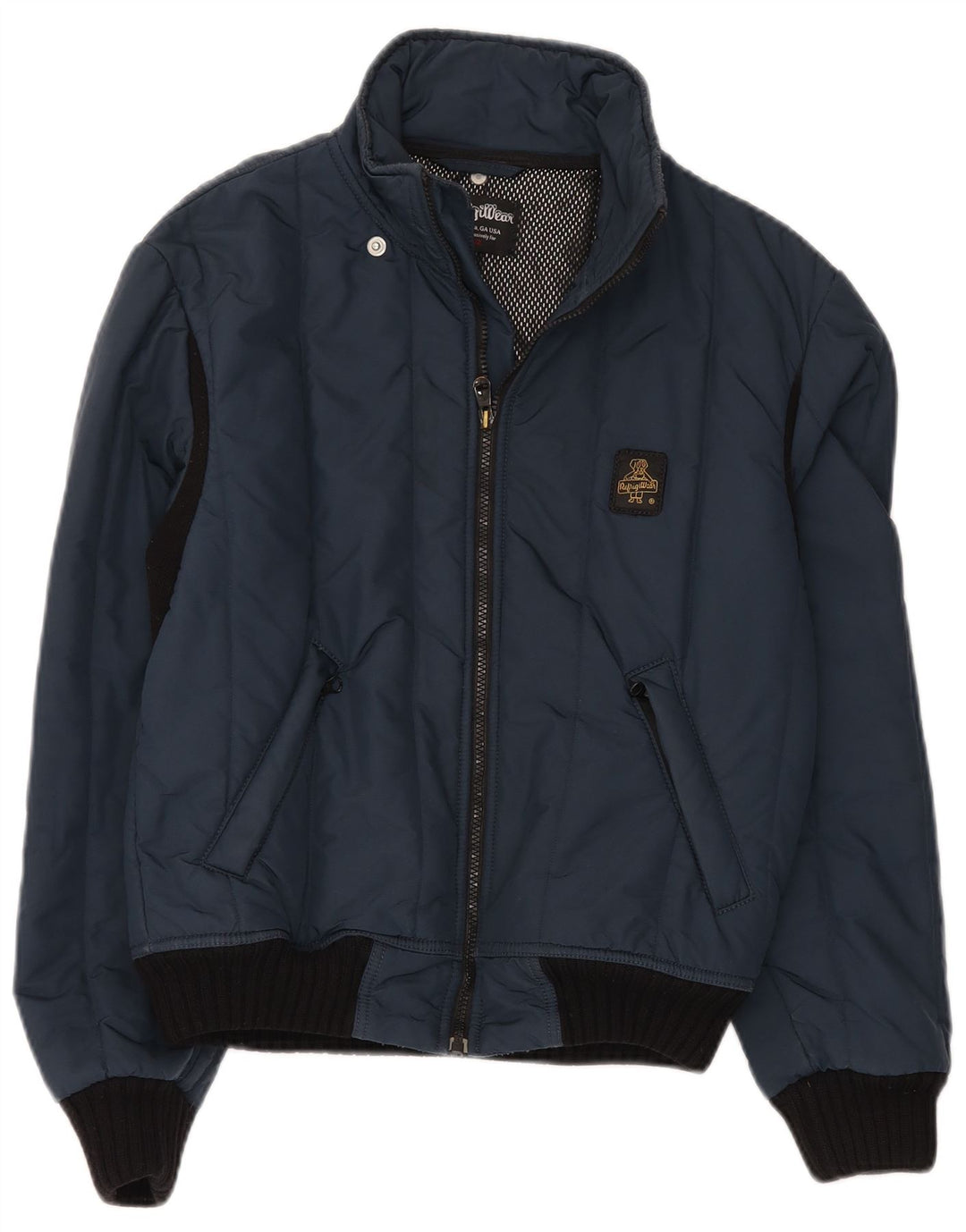 REFRIGIWEAR Veste Bomber Homme UK 36 Petit Bleu Marine Polyamide