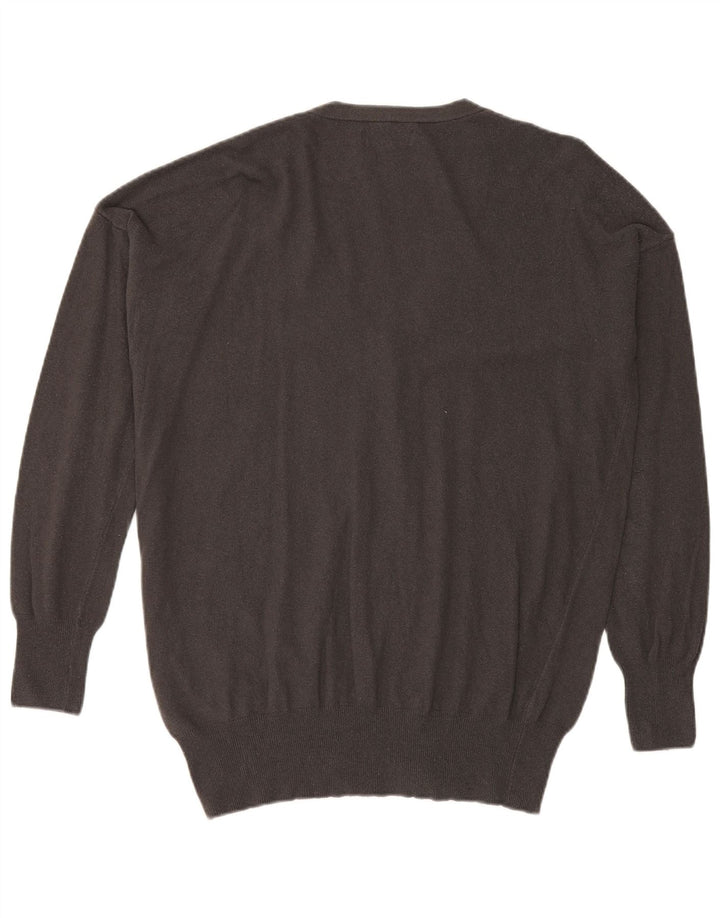 Trussardi Cardigan Pull XL Gris Viscose Homme