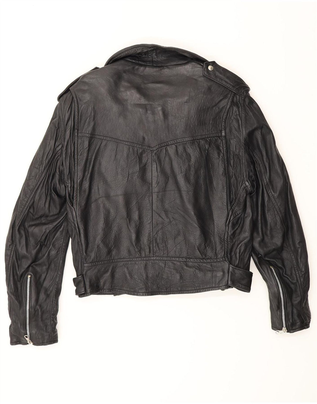 Vintage Veste de motard en cuir pour homme UK 38 Medium Noir