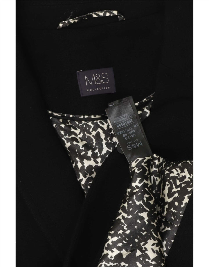 Marks & Spencer Veste blazer 1 bouton pour femme UK 20 2XL Noir Polyester