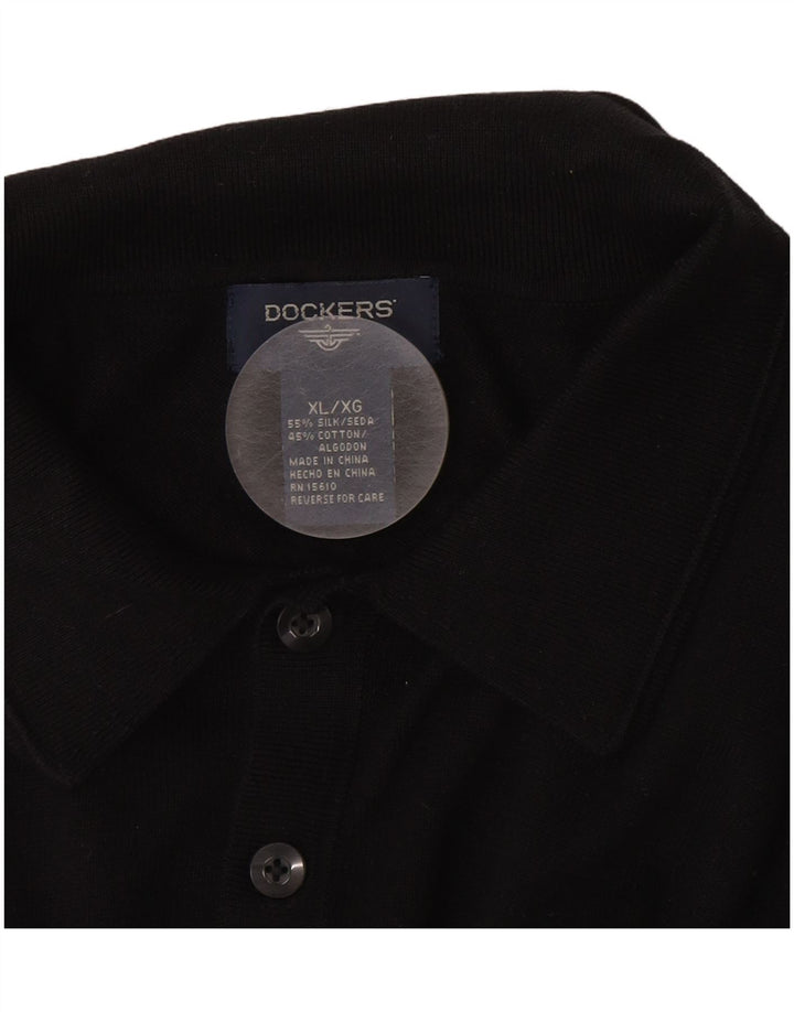 DOCKERS Polo Homme XL Noir Soie