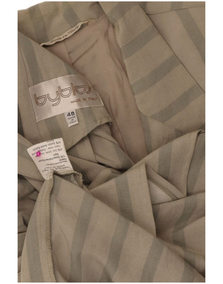 Byblos Veste Blazer 2 Boutons Homme IT 48 Viscose Rayée Gris Moyen