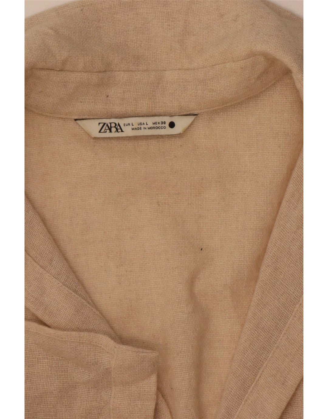 Zara Chemise Femme UK 16 Large Beige