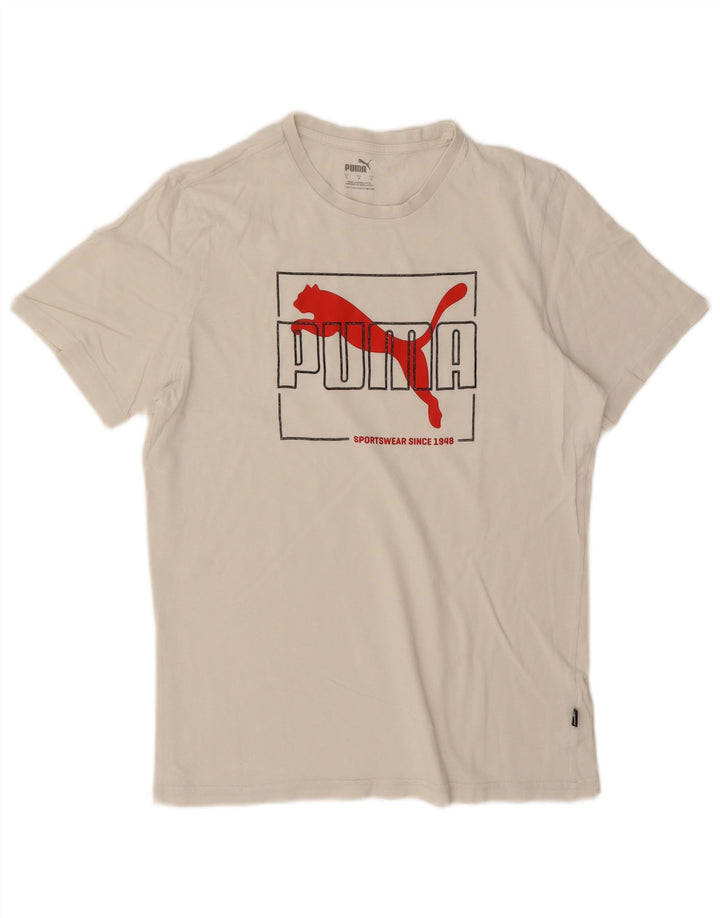 Puma T-Shirt Graphique Homme Petit Blanc Coton