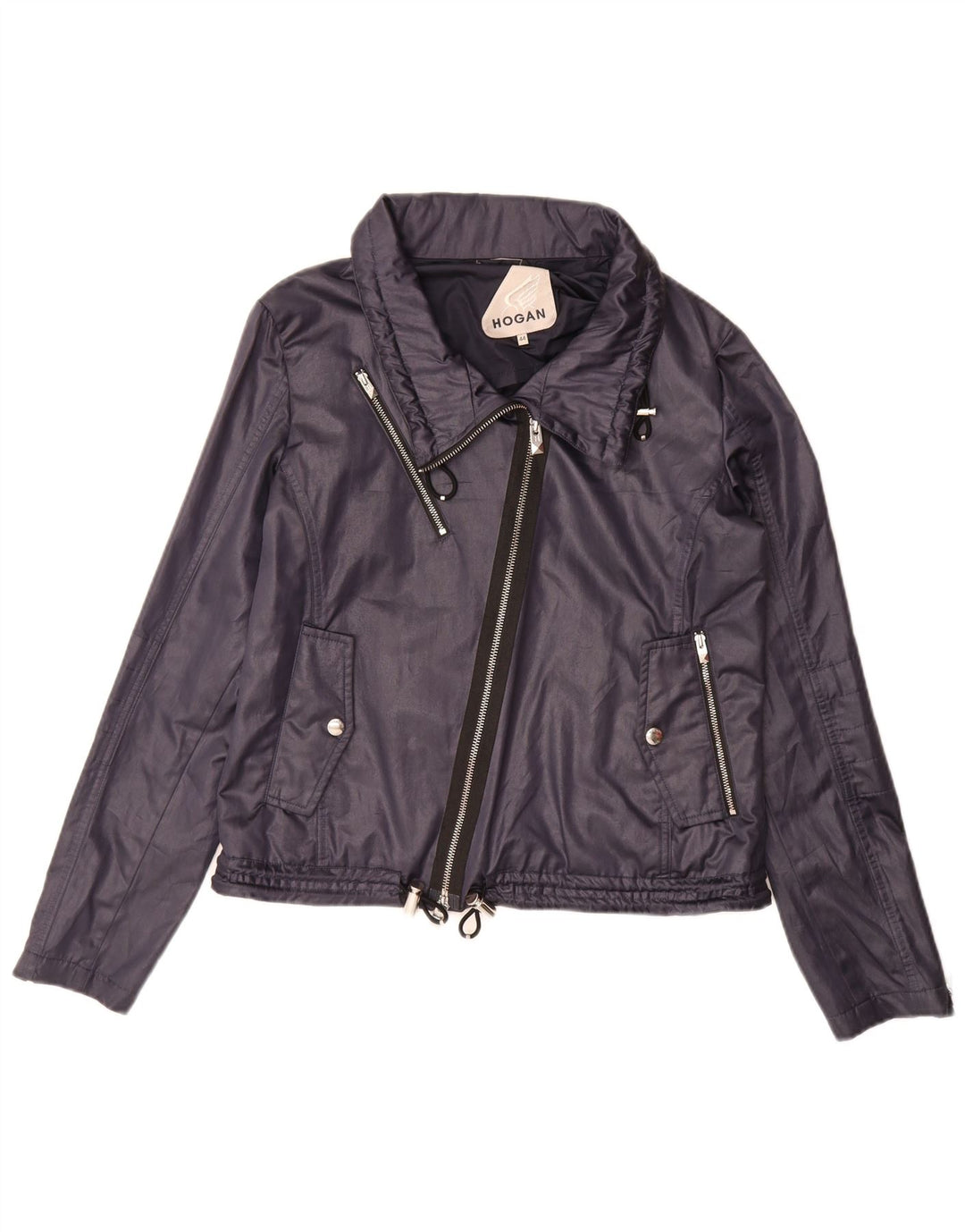 HOGAN Blouson Bomber Femme IT 44 Bleu Marine Moyen Coton