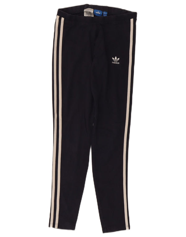 Adidas Leggings Femme UK 8 Petit Bleu Marine Coton