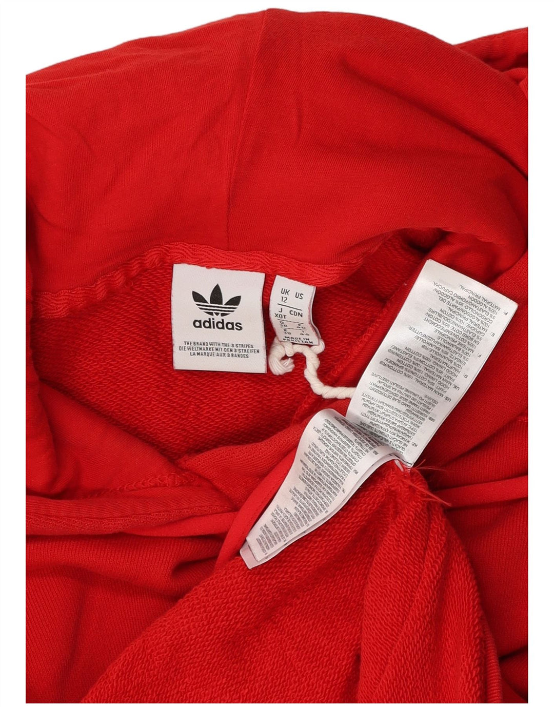 Adidas Pull à capuche surdimensionné pour femme UK 12 Rouge moyen en coton