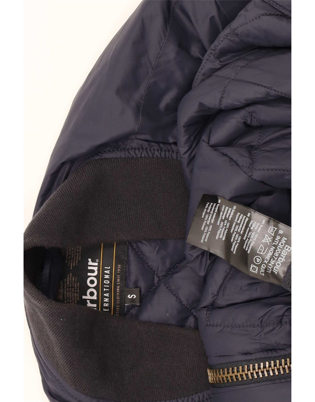Barbour Veste matelassée pour homme UK 36 Small Bleu marine Colourblock Polyamide