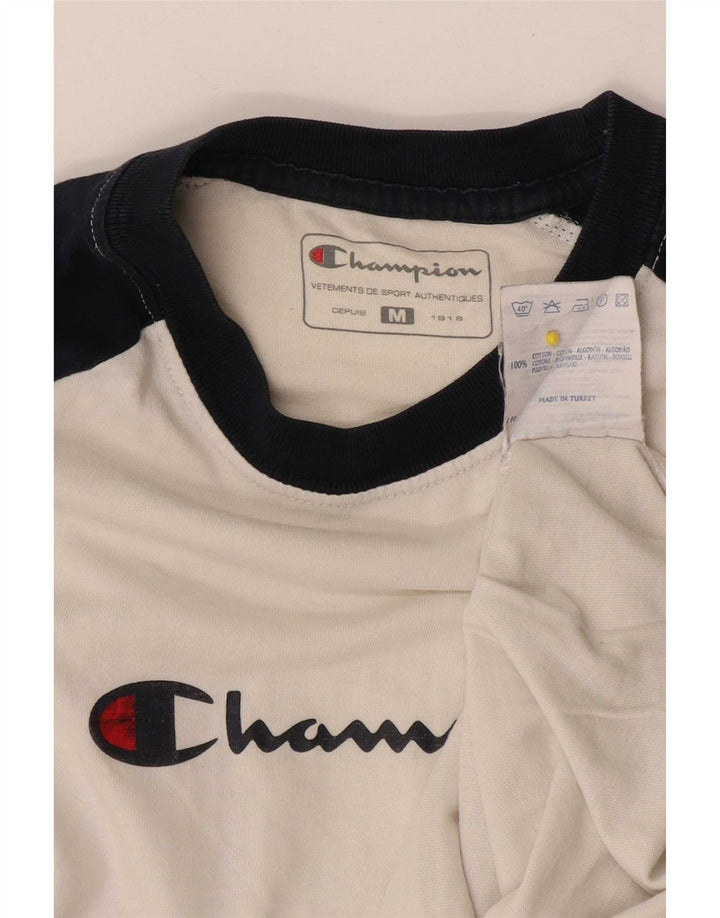 Champion Haut à Manches Longues Heritage Graphic Homme Blanc Moyen Colorblock