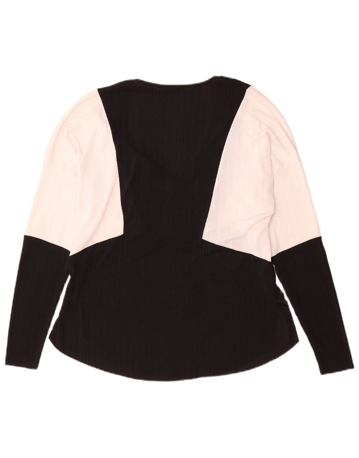Zara Haut à manches longues pour femme UK 10 Small Noir Colourblock