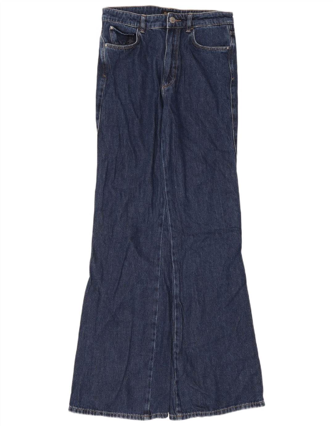 Massimo Dutti Jean évasé pour femme EU 38 Small W28 L34 Bleu marine Coton