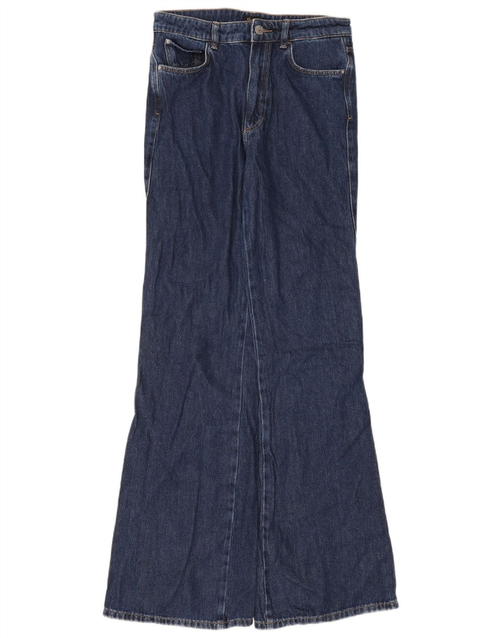 Massimo Dutti Jean évasé pour femme EU 38 Small W28 L34 Bleu marine Coton