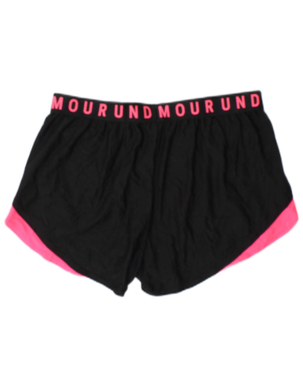 Under Armour Short de sport Heat Gear pour femme UK 14 Large Noir Colourblock