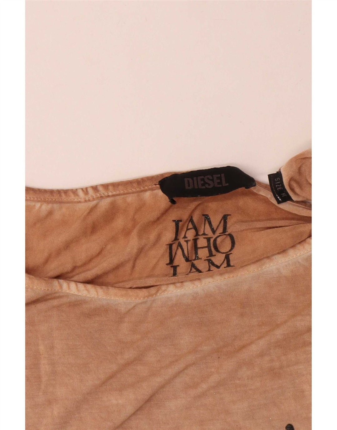 Diesel T-shirt graphique pour femme UK 14 Beige moyen