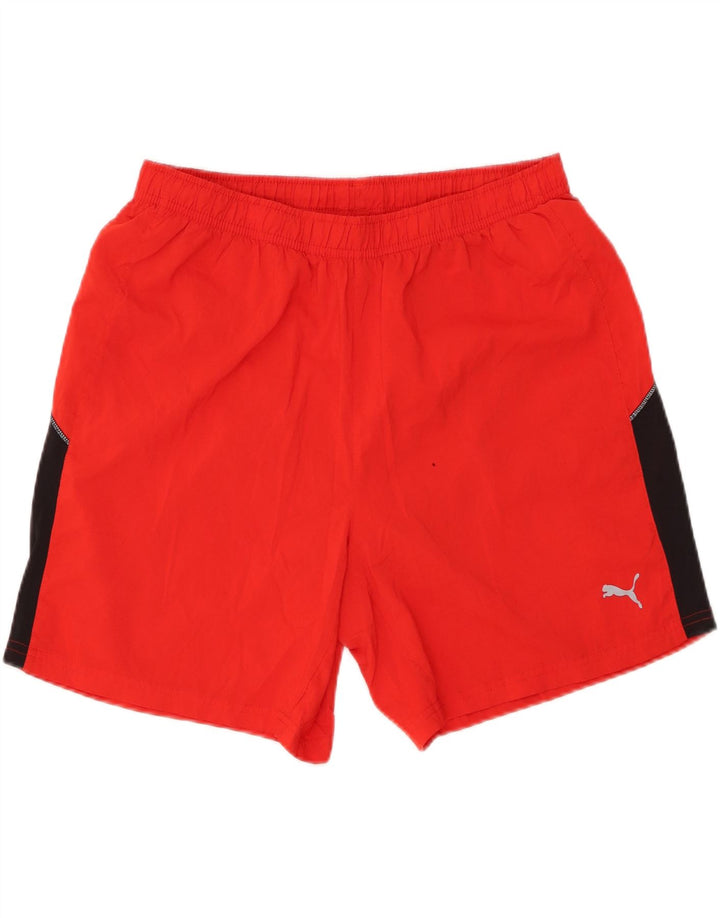 PUMA Short de sport pour homme Large Rouge Colorblock Polyester