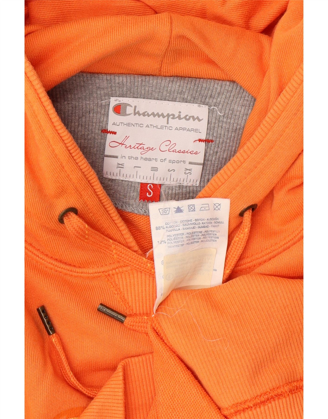Champion Pull à capuche graphique Heritage Classics pour femme UK 10 Small Orange