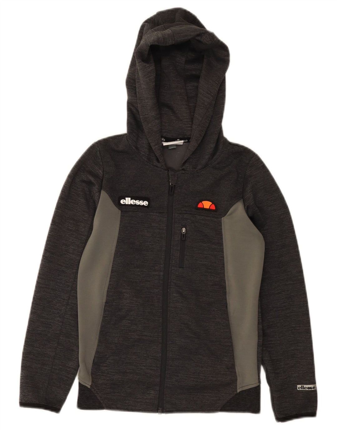 Ellesse Pull à capuche zippé pour garçon 9-10 ans Gris Colorblock Polyester
