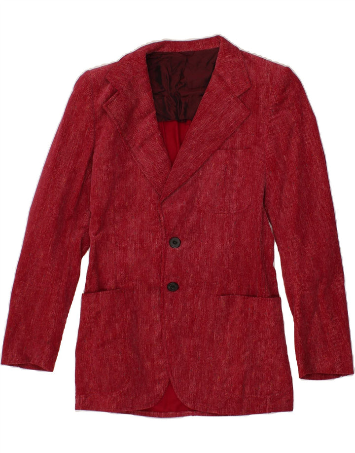 VINTAGE Womens Longline 2 Button Blazer Jacket IT 48 XL Burgundy Vintage Vintage and Second-Hand Vintage from Messina Hembry 