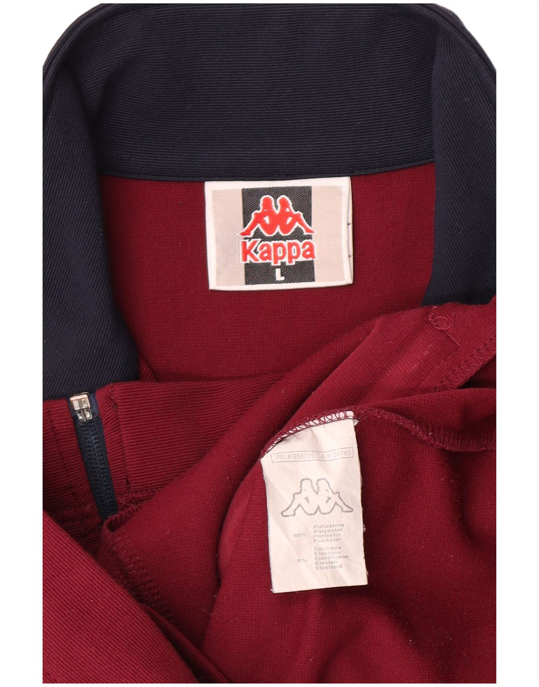Kappa Veste de survêtement pour femme UK 14 Large Maroon Colourblock Polyester