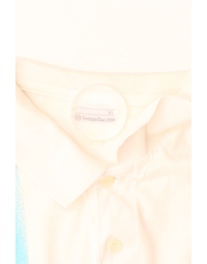 SERGIO TACCHINI Polo Homme EU 52 Grand Blanc Rayé