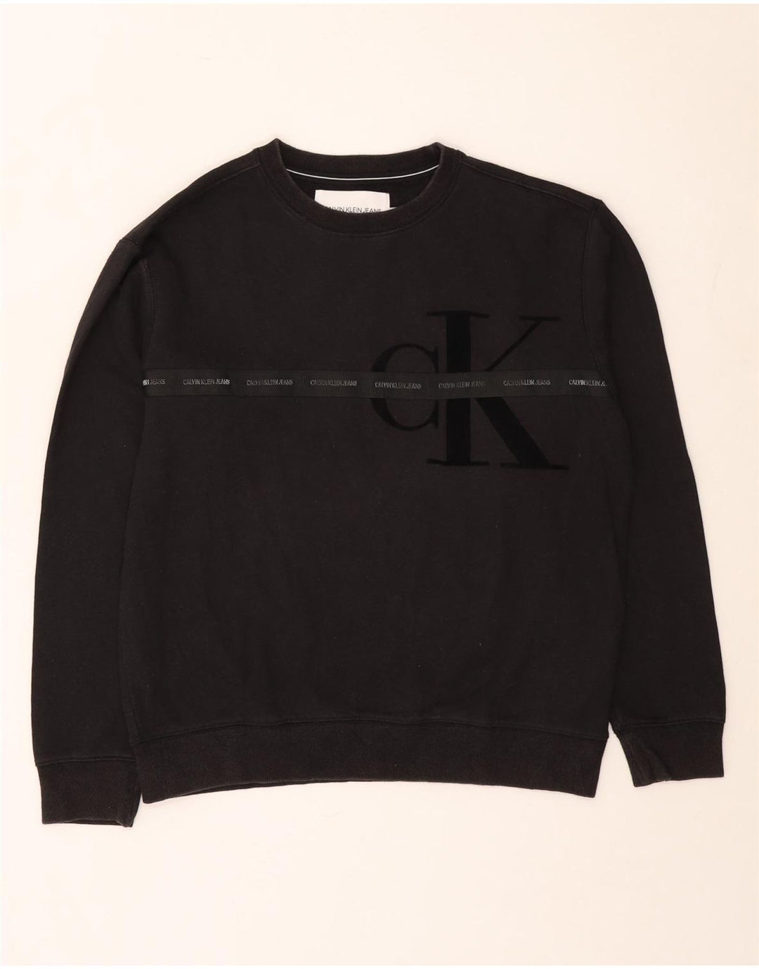 Calvin Klein Sweat-shirt graphique pour homme en coton noir moyen