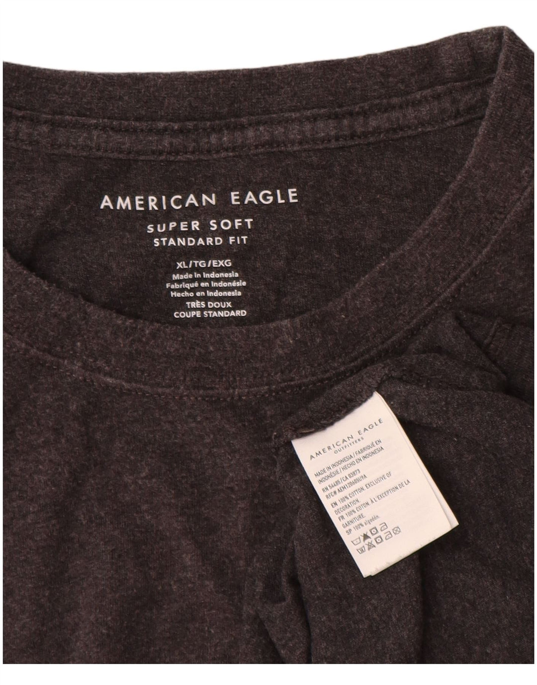 American Eagle T-shirt coupe standard pour homme XL en coton gris