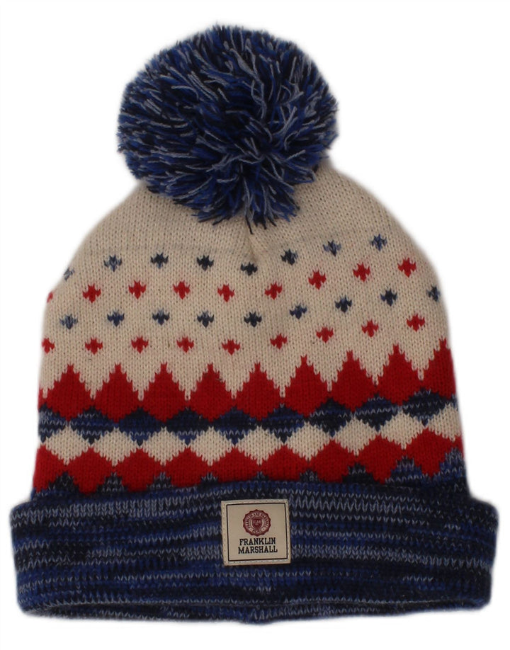 Franklin Marshall Bonnet à pompon pour homme Taille unique Multicolore Fair Isle Winter
