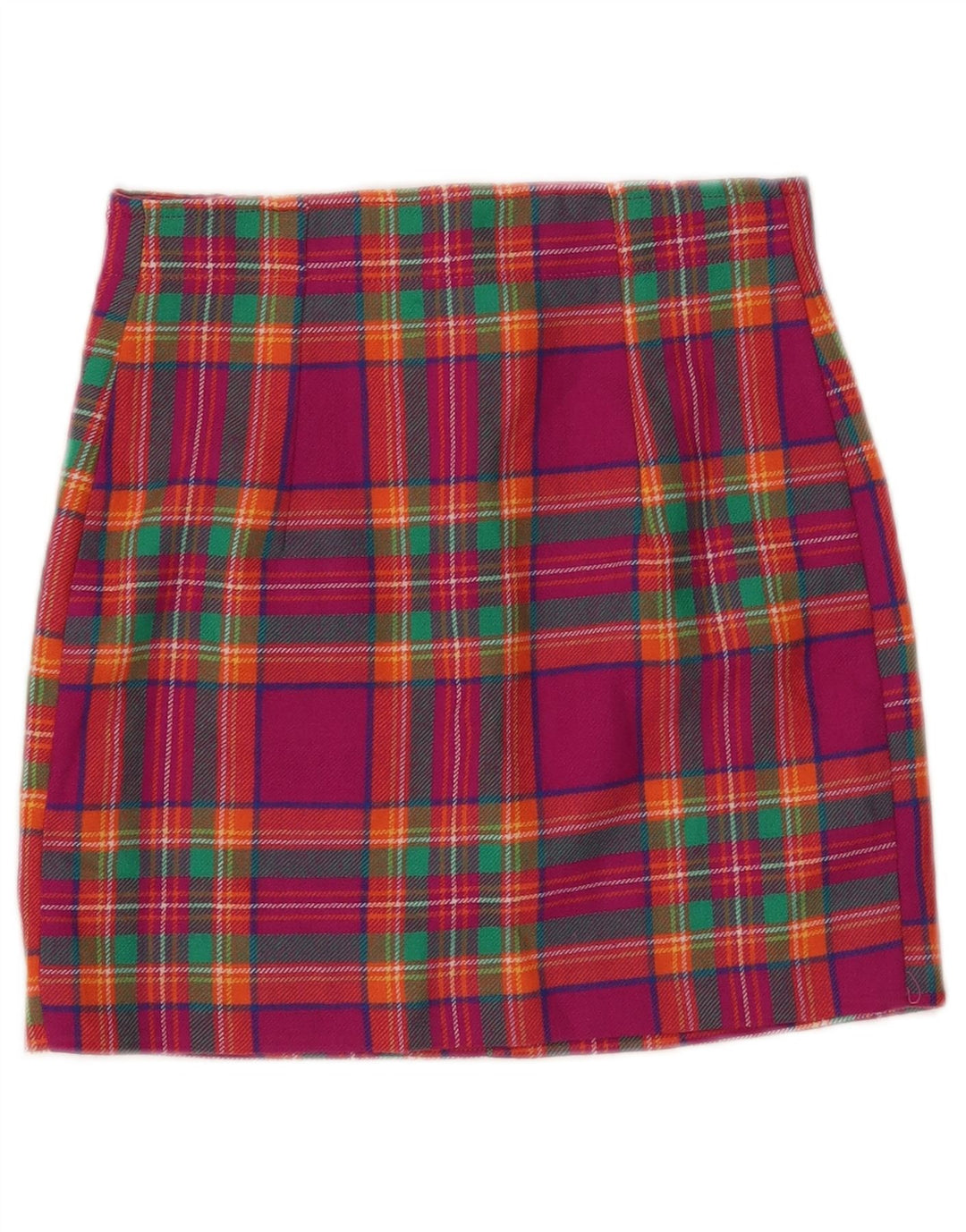 VINTAGE Mini jupe femme W24 XS carreaux roses