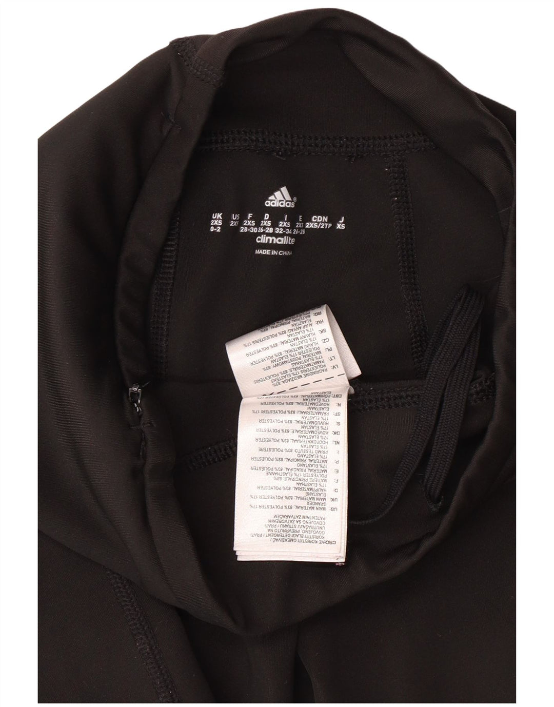 ADIDAS Femmes Climalite Leggings UK 0/2 2XS Noir Colorblock Polyester