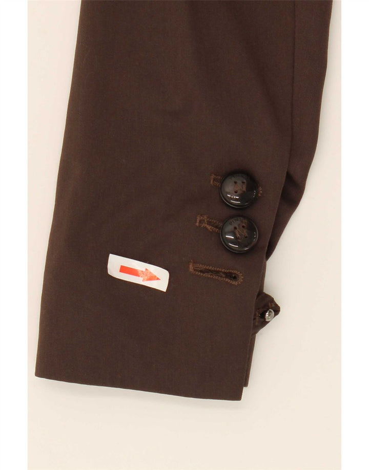 Pinko Veste Blazer 1 Bouton Femme UK 8 Petite Laine Marron