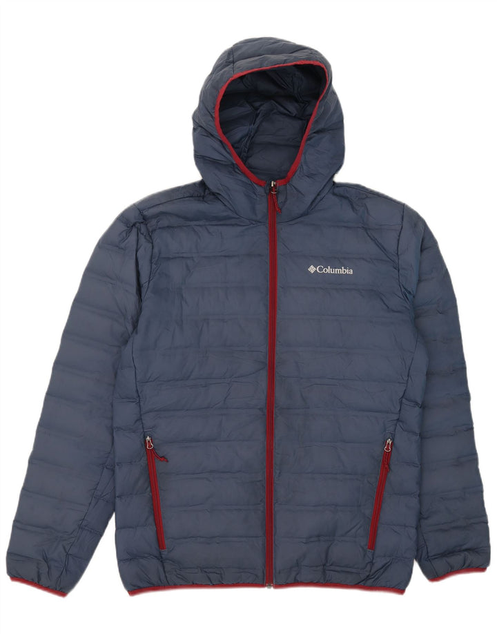 Columbia Veste rembourrée à capuche pour homme UK 38 Bleu marine moyen Polyester