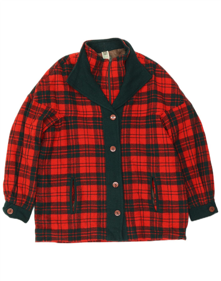 Branigan Manteau Femme UK 18 XL Laine à Carreaux Rouge