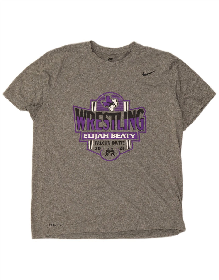 Nike Hommes Dri Fit Graphic T-Shirt Haut XL Gris Polyester