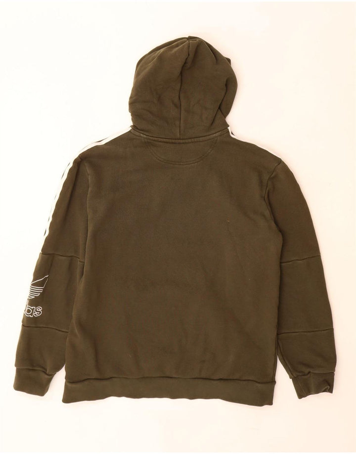 ADIDAS Pull à capuche graphique pour femme UK 14 Coton kaki moyen