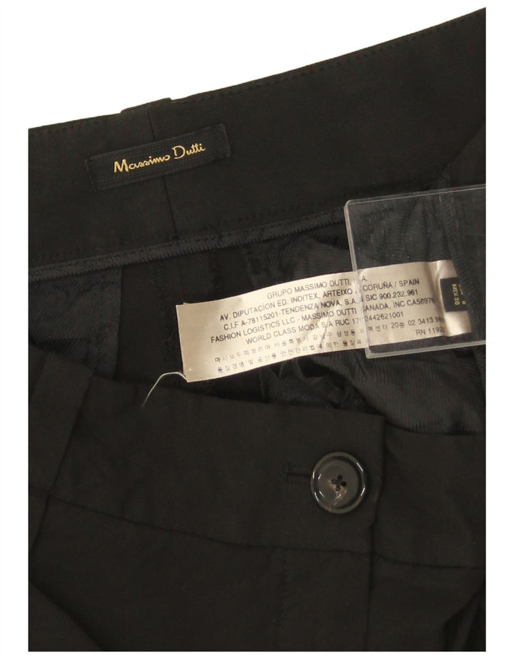 Massimo Dutti Pantalon court pour femme EU 40 Medium W30 L24 Noir Viscose
