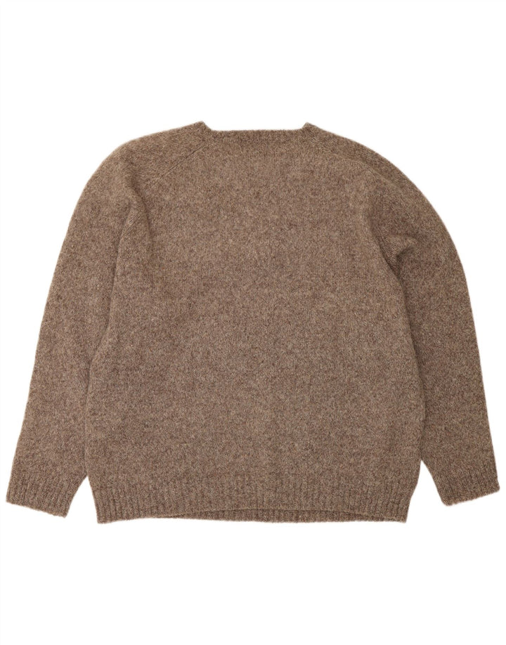 KAPPA Pull col rond pour homme 2XL en laine mouchetée marron