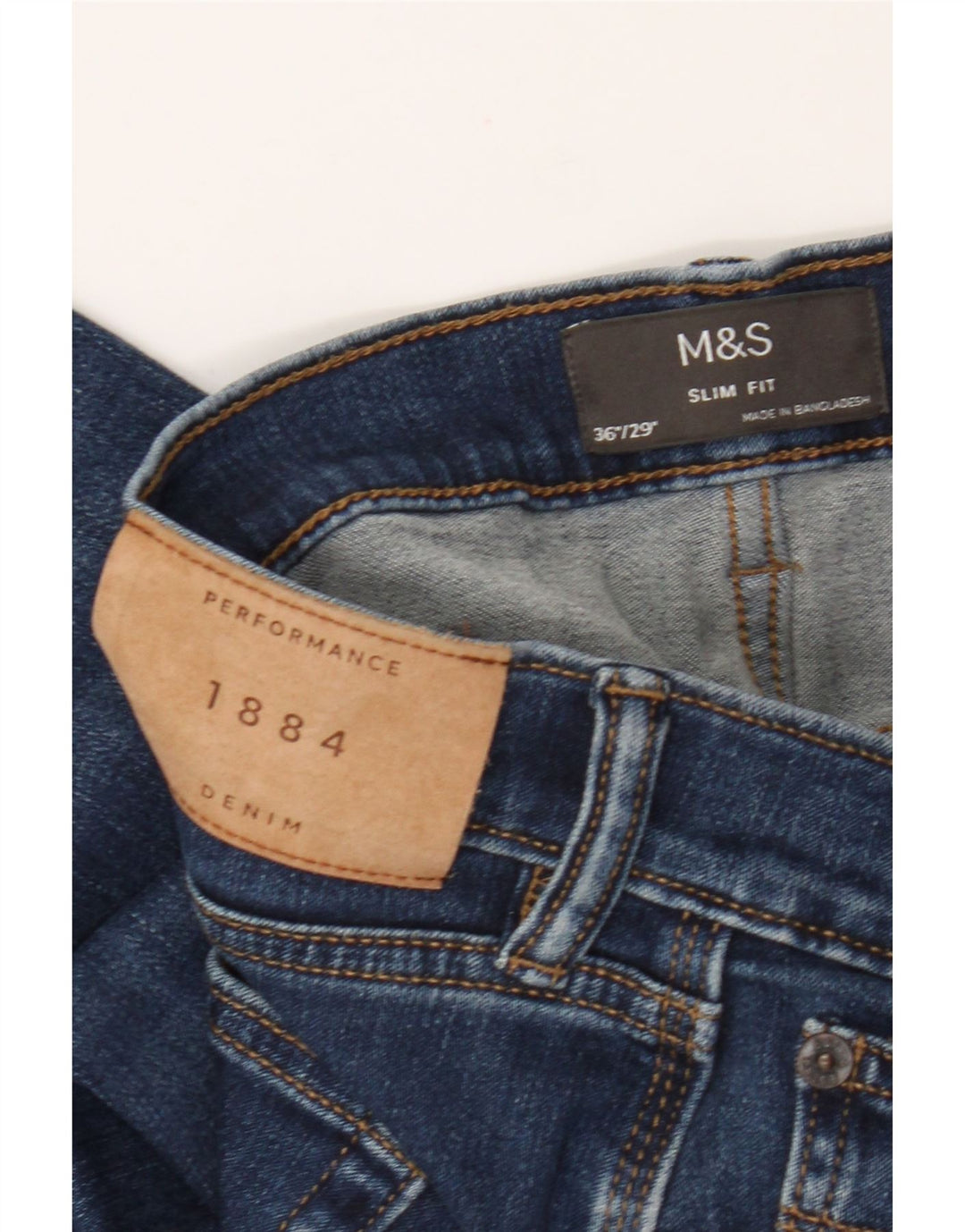 Marks & Spencer Jean Slim Homme W36 L29 Bleu Coton
