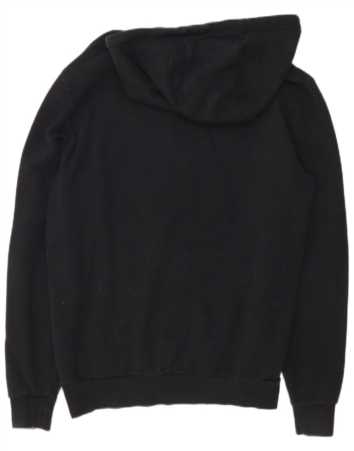 ELLESSE Pull à capuche graphique pour femme UK 14 en coton noir moyen