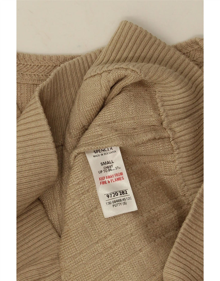 Marks & Spencer Pull col V pour homme Petit Acrylique Beige