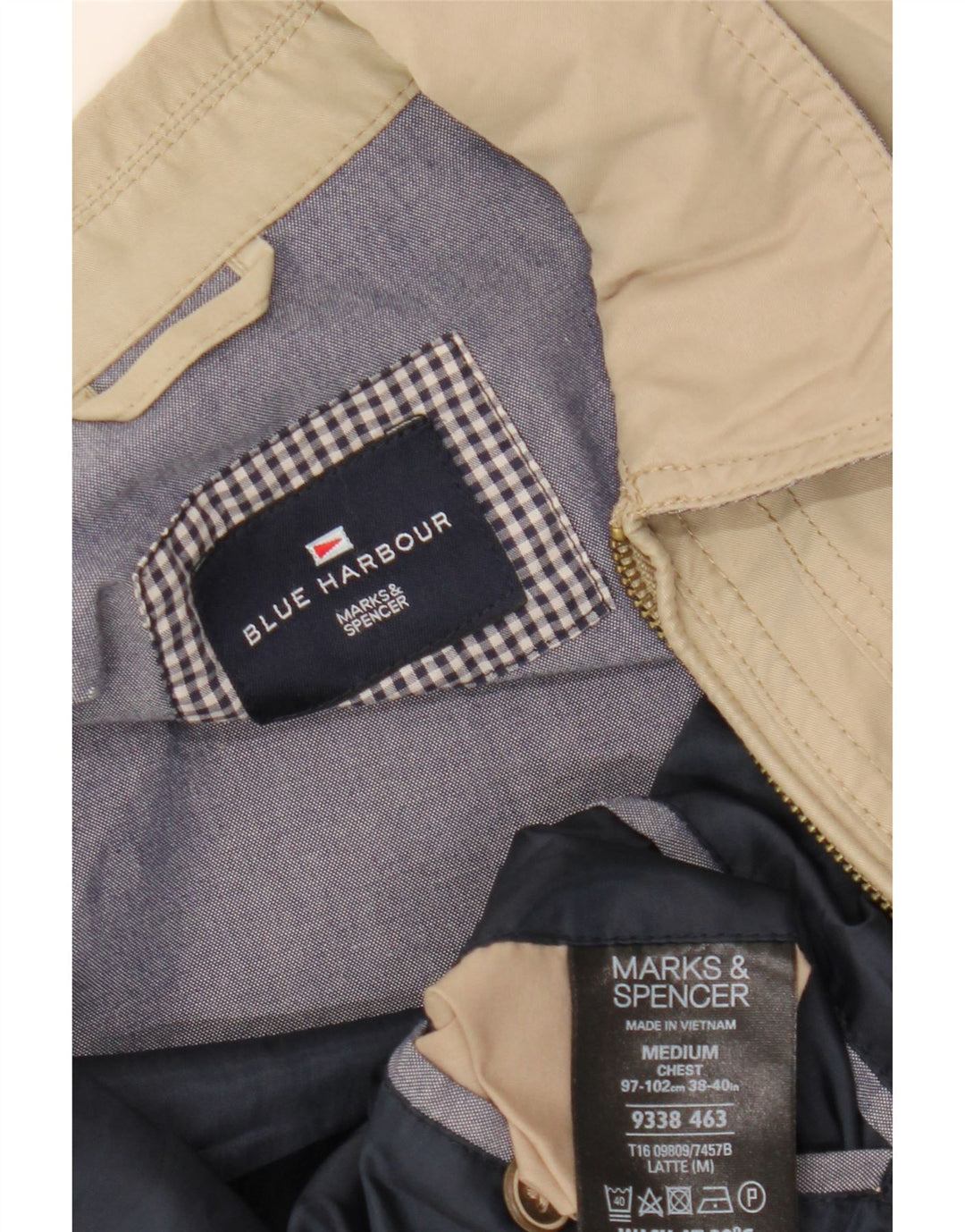 Marks & Spencer Veste Bomber Blue Harbour pour Homme UK 38 Beige Moyen