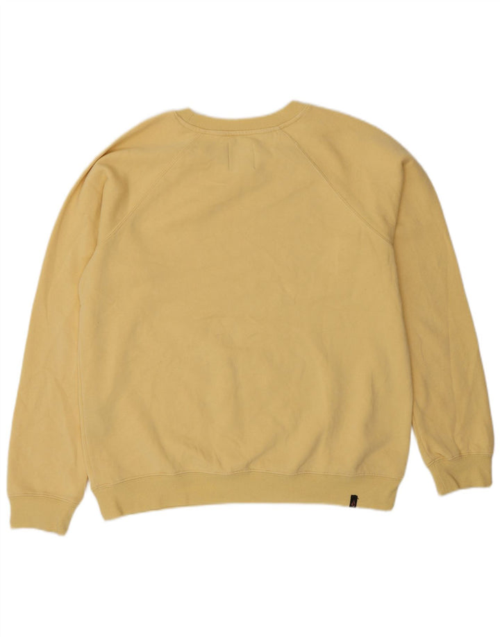 VOLCOM Sweat-Shirt Graphique Femme UK 14 Coton Jaune Moyen