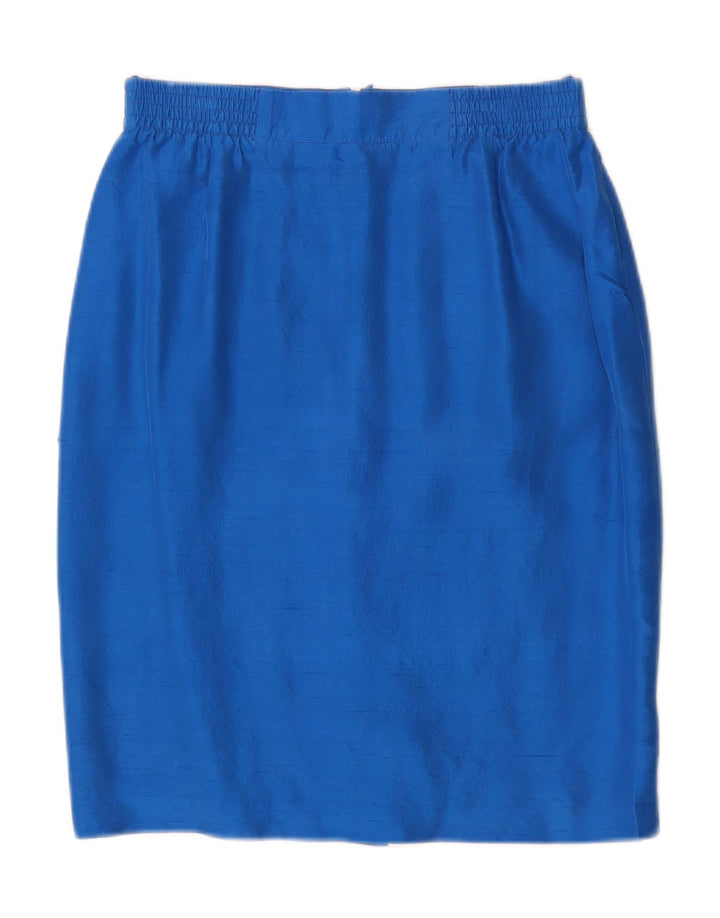 Vera Mont Ensemble jupe 2 pièces 6 boutons pour femme UK 14 Medium W28 Soie bleue