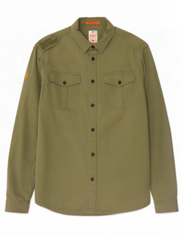 Superdry Chemise Militaire Homme 2XL Kaki Coton